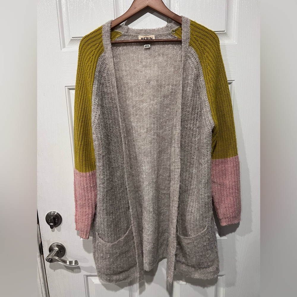 VGUC Pepin/Anthropologie - medium colorblock cardigan